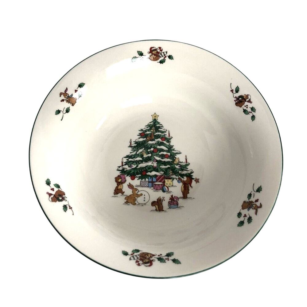 Whimsical Christmas 9 Inch Serving Bowl Salem China Company EUC